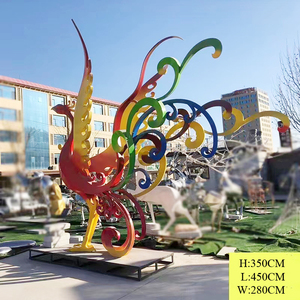 Tùy chỉnh lớn ngoài trời thép không gỉ trang trí sân vườn, sang trọng trừu tượng Phượng nghệ thuật thép không gỉ trang trí - Product Image 5