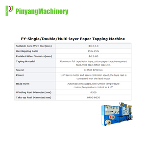 เครื่องพันกระดาษแบบชั้นเดียว/สองชั้น ยี่ห้อ Pinyang สำหรับป้องกันสายไฟและสายเคเบิลอะลูมิเนียม/ PY-Single/Double/Multi-layer P - Product Image 3