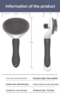 Cepillo de Aseo para Perros Pequeños de Lujo al por Mayor, de Acero Inoxidable y Plástico, Autolimpiante, Ecológico, para Eliminar el Pelo de Mascotas, Sencillo - Product Image 4
