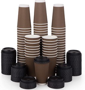 Insulated Ripple Double-Walled Paper <strong>Cup</strong> with Lid Coffee Tea <strong>Hot</strong> <strong>Chocolate</strong> Drinks Paper <strong>Cup</strong> - Product Image 6