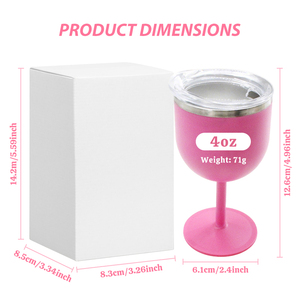 Gobelets à vin en plastique populaires en gros, verres à vin personnalisés en plastique, tasses isothermes de 4 oz avec intérieur en acier inoxydable - Product Image 5