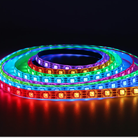 Bande lumineuse LED intelligente WS2812 Pixel RGB 60 LED/m, adressable, flexible, bande lumineuse magique, pleine couleur, 5v 12v, étanche
