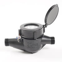 Compteur d'eau industriel multi-jets de type sec en plastique, système de comptage de débit de liquide froid à registre rotatif mécanique