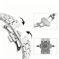 Kompatibel mit Galaxy Watch 8/9 Massives Edelstahl-Schnellverschluss-Armband mit Schmetterlingsverschluss für Royal Oak AP Modell