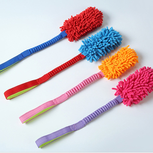 Jouet à mâcher pour chiot avec poignée, jouet interactif amusant en peluche coloré pour chien, jouet à tirer pour nettoyer les dents avec poignée extensible - Product Image 4