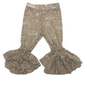 <span class=keywords><strong>Pantaloni</strong></span> a Zampa d'Elefante in Pizzo Bianco per Bambine, Personalizzabili Senza Quantità Minima, Marca Qingli OEM - Product Image 2