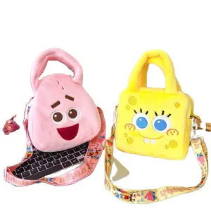 Wholesale New SpongeBobb SquarePantss 20CM Small Plush Bags SpongeBobb Stuffed Animal, Kids Toys,Plush Bags For Student