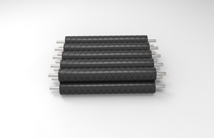 Nhà Sản Xuất Nhà Máy Màu Đen Polyurethane Cao Su Sơn Lớp Phủ Con Lăn Cao Su Kim Loại Trục Đường Kính 8Mm In Máy Phim C - Product Image 5