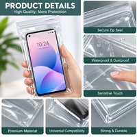 Sacs de téléphone étanches transparents sac de protection jetable anti-poussière auto-scellant pour tous les téléphones-Compatible avec écran tactile