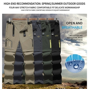 <span class=keywords><strong>Pantaloni</strong></span> da <span class=keywords><strong>Trekking</strong></span> 2-in-1 Staccabili per Escursionismo Estivo Leggeri ad Asciugatura Rapida Convertibili Cargo Resistenti all'Acqua per Uomo - Product Image 2
