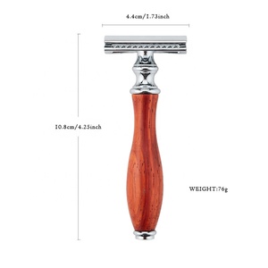 One Blade <strong>Beard</strong> Razor Single Edge Blade <strong>Shaving</strong> Navaja Wood Razor Gift Box - Product Image 2