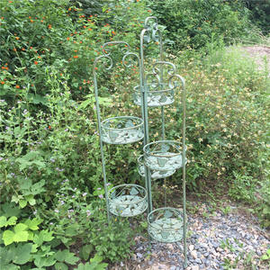 モダンな錬鉄製6層フラワーラック、折りたたみ式多層、庭植え用の創造的な鉢植えラックを使用 - Product Image 4