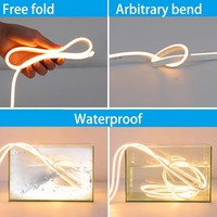 Lampu Strip Neon Akrilik Dekorasi Luar Ruangan Tahan Air Fleksibel 2835 Satu Warna Grosir