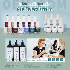 Kit de vernis à ongles semi-permanent UV/LED R S Nail 640 couleurs 15g, trois étapes, sans odeur, séchage rapide, tenue 3-4 semaines, beauté durable - Product Image 2