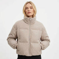 Veste matelassée en duvet d'oie blanc Jancoco pour femme, avec col en fourrure de laine véritable, veste chaude d'hiver