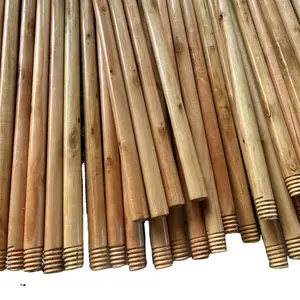 Straight raw material Natural Varnished Paint Wooden broom handles/wooden stick for broom