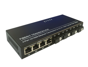 Convertidor de Medios SC OEM/ODM de Fábrica, Switch Ethernet 10/100M, 20KM, 4SC + 4 RJ45 A/B, Switch de Fibra Óptica, Convertidor de Medios de Red de Fibra - Product Image 1