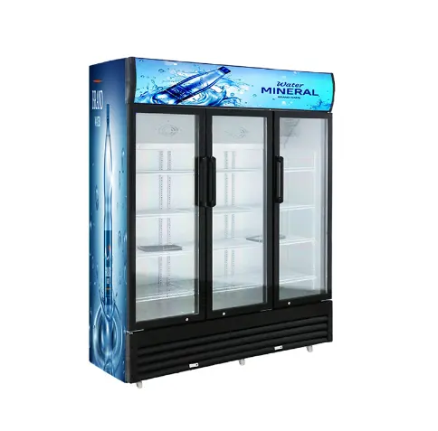 ガラスドアディスプレイ冷蔵庫冷凍庫冷蔵庫クーラー縦型アメリカボトルアイスクリームビールホイール付き