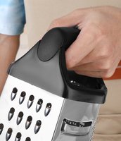 9-inch ovale roestvrijstalen vierzijdige schilmes met opbergvoet, multifunctionele fruitschiller, gember-, knoflook- en kaasrasp