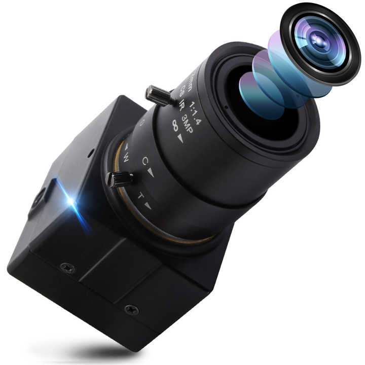 グローバルシャッターモノクロUSBカメラ-720P 60fps高速、手動