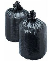 Doublures de poubelle en plastique robuste noire Doublures de poubelle Poignée thermoscellée Logo personnalisable Gestion des déchets d'emballage de gousset