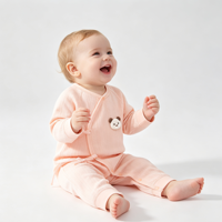 Combinaison Kimono pour Bébé Nouveau-né en Coton Doux et Respirant à Manches Longues avec Lacets, Combinaison Décontractée pour Bébé Printemps Automne, Motif Cartoon, Usage Quotidien à la Maison