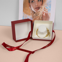 Caja de Joyería SUNNY PACK con Lazo Rojo Intenso, Bolsa de Terciopelo, Bolsa de Regalo de Papel, Caja de Empaque para Anillos, Aretes y Collares, Venta al Por Mayor