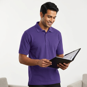 Camiseta Polo de Golf de Algodón Color Morado, Nueva Colección 2023, Venta al por Mayor, OEM, Lisa, Bordada, de Alta Calidad, Personalizable, Cuello Alto, para Hombre - Product Image 1
