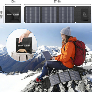 ALECTER 22W แผงโซลาร์เซลล์แบบพกพาชนิดโมโนคริสตัลไลน์ซิลิคอนแบบพับได้ IP65 กันน้ำ ประสิทธิภาพ 23% สีดำ 166 มม.x166 มม. - Product Image 3