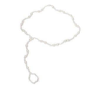 Conjunto de Joyería para Pies Pearl Beach, Tobillera de Doble Capa y Anillo para el Dedo del Pie para Mujer, Estilo Simple de Verano, Conjunto de 2 Piezas - Product Image 4