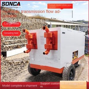 Pompe à coulis double cylindre à double injection, machine à coulis à haute capacité de transport de mortier, renforcement de fondations de tunnels, injecteur de béton - Product Image 3