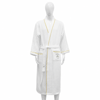 Peignoir de Spa Hôtelier en Coton 100% pour Femme, Col Kimono, Broderie Logo Personnalisé, Vente en Gros