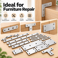 Pelat Penghubung Furnitur Baja Tahan Karat Bentuk Bulat Persegi untuk Sofa, Kursi, Meja, Tempat Tidur, Sudut, Perlengkapan Perkakas DIY