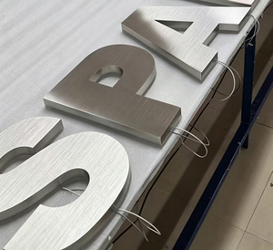 Illuminated LED Alphabet Sign Silver Gray Acrylic <b>Wall</b> Decor Round Shape 6000K Daylight Steady Light Easy Installation - Product Image 2