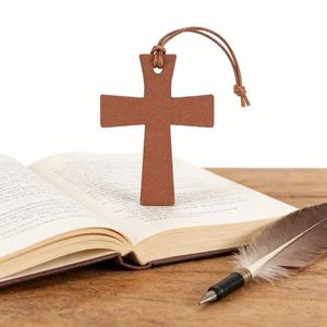 Wholesale PU Leather Bible Cross <b>Bookmarks</b> Soft Blank Book Marks Decorative Page Marker for Bibles Prayer Books Church <b>Gifts</b> - Product Image 6