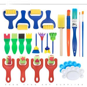 Set di Pennelli in Spugna <span class=keywords><strong>per</strong></span> Bambini Bview Art da 23 Pezzi - Kit Artistico Completo con Tavolozza e Timbri <span class=keywords><strong>per</strong></span> Disegni Fai-da-Te e Lavoretti <span class=keywords><strong>per</strong></span> Bambini - Product Image 1