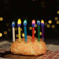 Bougies d'anniversaire multicolores effet flamme, pour Pâques, Nouvel An, Ramadan, fêtes, faites à la main, écologiques, non toxiques, décoration maison