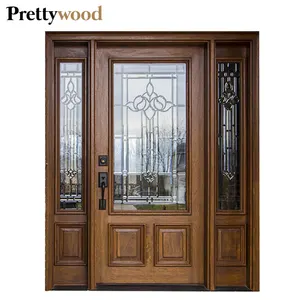 American Style Models Mahogany Solid Wood Main Entrance Exterior Front Doors Design