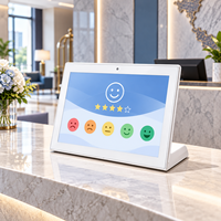 Comptoir d'accueil avec tablette Android 14 pouces en forme de L, RK3566, Full HD, tactile, terminal de collecte de commentaires clients avec WiFi et RJ45