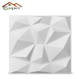 Paneles decorativos de pared para interiores, papel tapiz con diseño de diamante texturizado 3D, arte en PVC