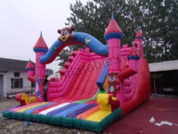 Château gonflable géant Mickey Cartoon avec toboggan, combo commercial, aire de jeux gonflable pour enfants, idéal pour la location événementielle