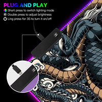 FLAME SNAKE Esthétique Série Ancient Dragon Gaming Mousepad Liquid RGB Light , Dropship Big Gaming Mousepad | Personnalisé