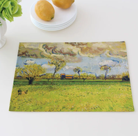 Sets de table personnalisés en lin et coton, impression artistique Nuit étoilée de Van Gogh, résistants à la chaleur, lavables, décoration pour la maison et la cuisine