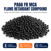 Granulés de Nylon 66 PA66 MCA ignifuges UL94 V0 0,8 mm sans halogène, résine PA66 résistante au feu pour composants électriques et électroniques