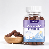 Gummies OEM Calcium D3 pour Enfants, 60 Unités, Complément Alimentaire, Chaînes d'Approvisionnement pour Distributeurs