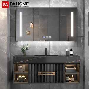 Vente en gros d'armoires de toilette en contreplaqué modernes personnalisées pour hôtels en salle de bains à montage mural - Product Image 4