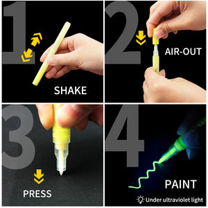 Marqueurs fluorescents néon de 0.7mm et 2mm pour peinture rupestre, tissu, verre, bois et bricolage, 14 pièces - Product Image 4