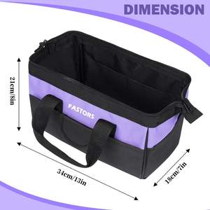 กระเป๋าเครื่องมือผ้า Oxford 600D สีม่วง <span class=keywords><strong>Dr</strong></span>.tough สำหรับผู้หญิง ช่องใส่ของกว้าง 13 นิ้ว 8 ช่อง รับผลิตแบบ OEM/ODM - Product Image 5