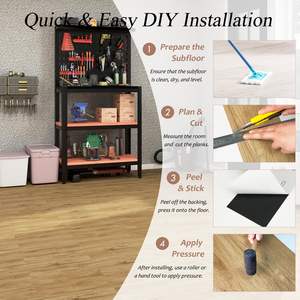 <span class=keywords><strong>Plaque</strong></span> de base en vinyle de luxe imperméable PVC auto-adhésif revêtement de <span class=keywords><strong>sol</strong></span> en vinyle LVT carreaux d'autocollants muraux pour la maison, hôtel, école, appartement - Product Image 3