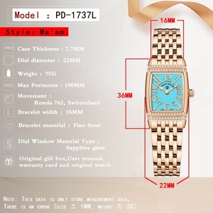 Montre à quartz pour femme Pagani Design 1737, bracelet en acier inoxydable, étanche, décoration en diamant artificiel, montre élégante pour femme - Product Image 6
